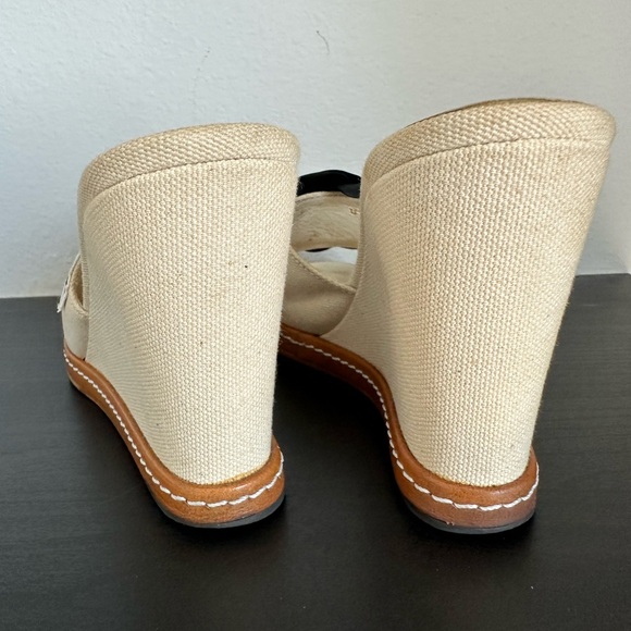 ❌SOLD❌ CHANEL Camellia Flower Canvas Wedges - Picture 5 of 7